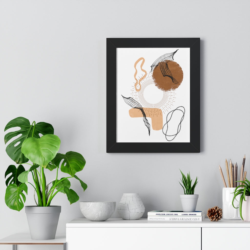 Modern Abstract Framed Vertical Wall Art Poster - Home & Office Decor for Living Room, Bedroom, Study