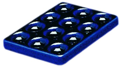 12-Pack Dark Blue Glazed Porcelain Spot Plates - 12 Depressions, 118mm x 91mm for Chemistry Labs & Science Experiments - Ideal for Color Reactions, Titration & Classroom Demonstrations
