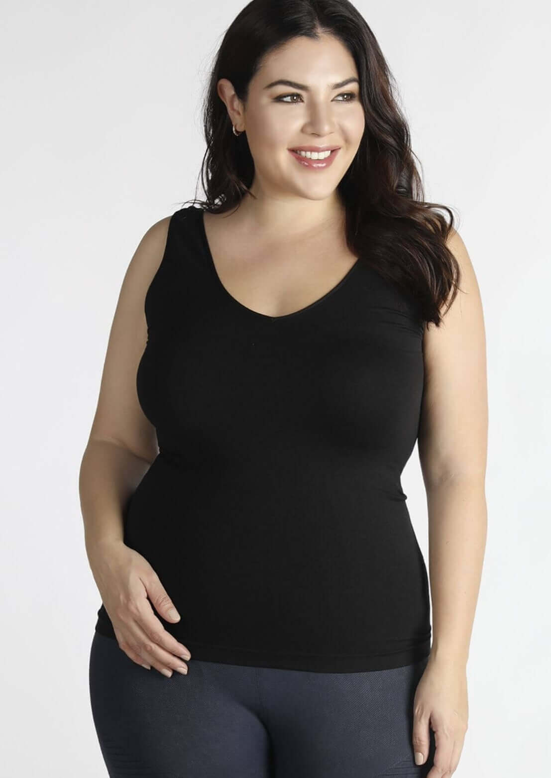 Essentials Base Layer Black Reversible Tank Top for Men & Women - Moisture Wicking Workout Shirt for Gym, Running, Yoga, and Outdoor Activities