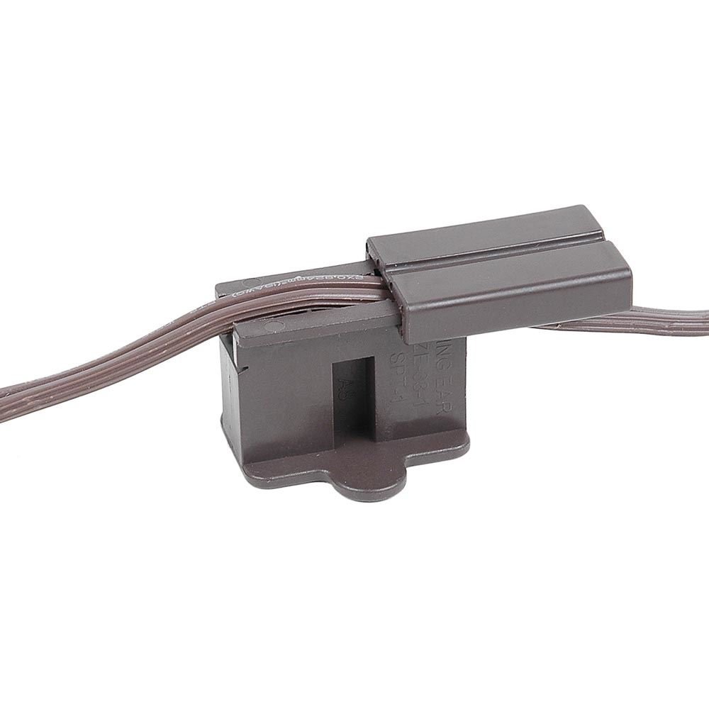25 Pack SPT1 Female Vampire Plugs Brown - Easy to Use 8 Amp Rated Electrical Connectors for Christmas Lights | Indoor & Outdoor Holiday Decorations, DIY Lighting Projects & Seasonal Displays