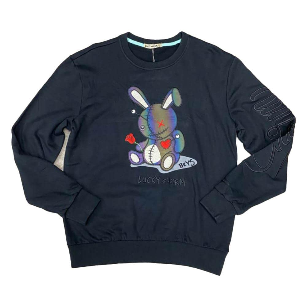 Black Keys Men's Lucky Charm Reflective Crewneck Sweatshirt - Stylish & Comfortable for Casual Wear, Street Fashion, and Night Outfits