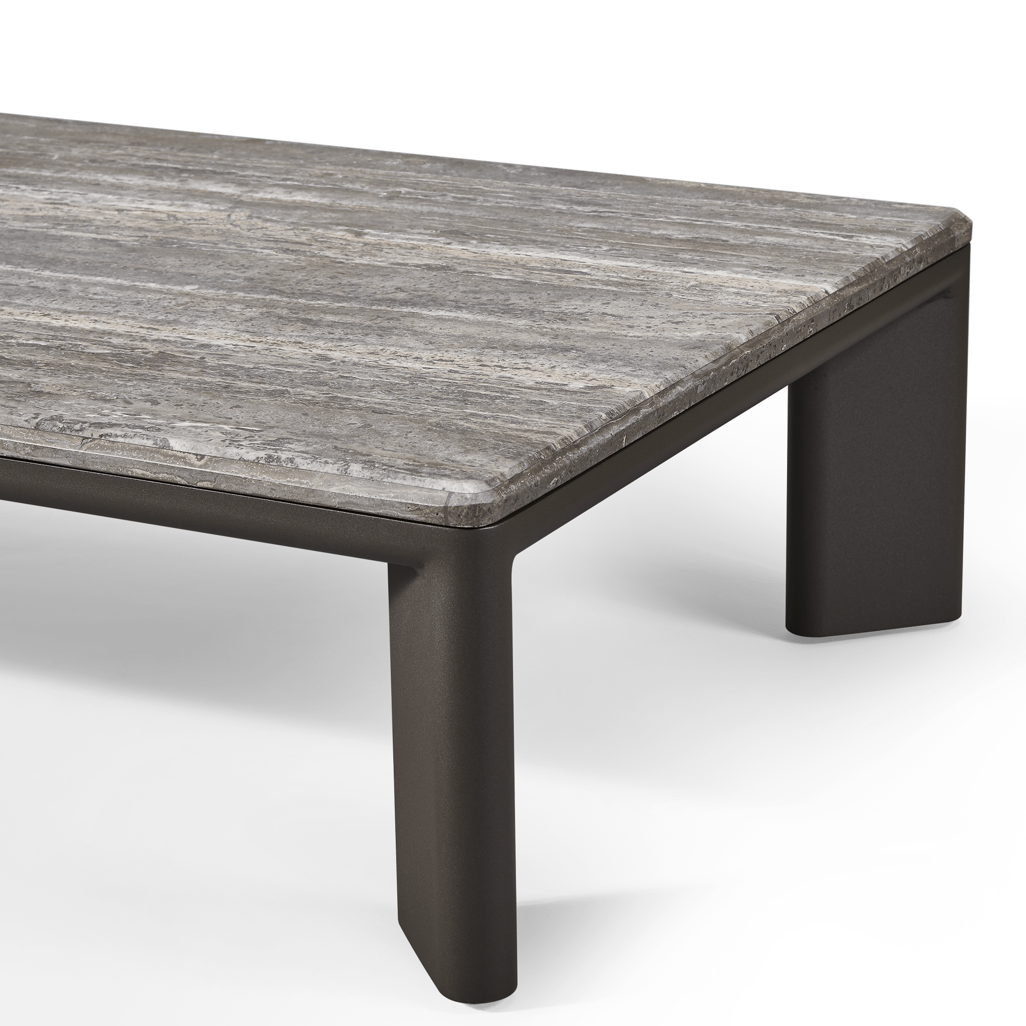 Modern Aluminum Rectangle Coffee Table - Lightweight & Durable Indoor Outdoor Furniture for Living Room, Patio, or Poolside