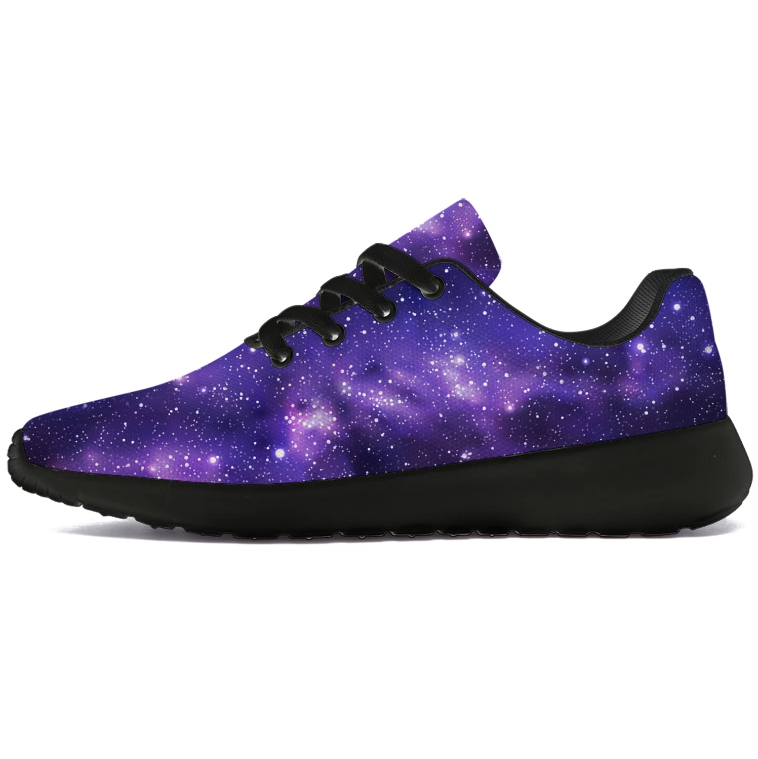 **Galaxy Print Running Shoes for Women & Men - Lightweight Walking & Tennis Sneakers with Space Nebula Design - Size 7 Men/8.5 Women (Black) - Perfect for Jogging, Gym Workouts & Casual Wear**