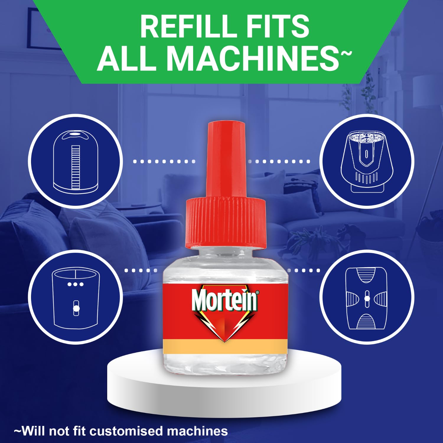 Mortein SmartPlus Mosquito Repellent Refill 45ml x 6 Pack - Buy 4 Get 2 Free | Fits All Electric Mosquito Killers | 100% Protection Against Dengue & Zika Mosquitoes | Ideal for Home, Bedroom, Outdoor & Travel Use
