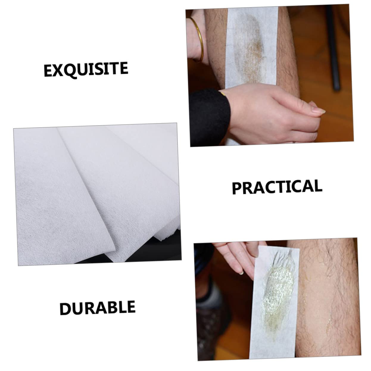 200Pcs Non-Woven Hair Removal Wax Strips for Eyebrows, Face & Body - Home Salon Waxing Kit for Smooth Skin | DIY Waxing, At-Home Spa, Beauty Salon Use