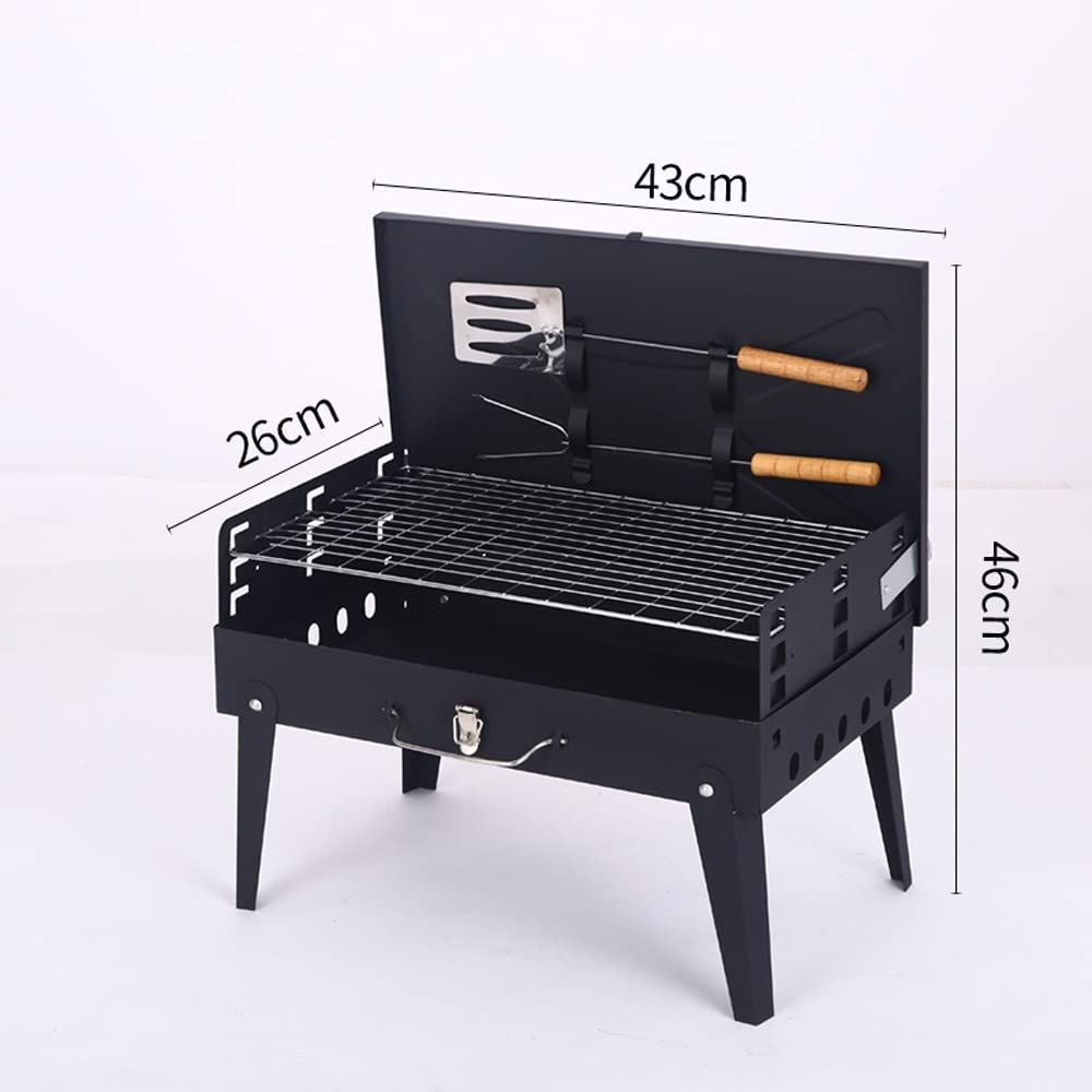 Portable Folding Charcoal BBQ Grill - Stainless Steel Outdoor Grill with Adjustable Legs for Camping, Picnics, Beach & Backyard Cooking | Perfect for Tailgating, RV Trips & Family Gatherings