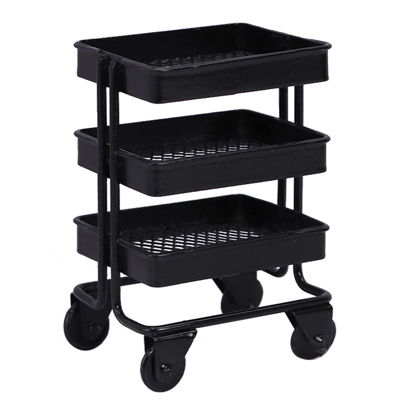 Miniature Dollhouse Shelf - Realistic Solid Black Wrought Iron Display Shelf for Decor, DIY Crafts, and Collectible Mini Food Scenes