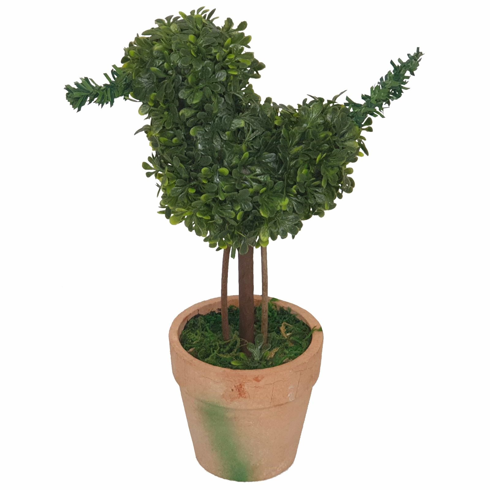 21cm Artificial Topiary Duck Plant in Terracotta Look Pot - Decorative Home & Office Desk Decor by Criterion - Perfect for Indoor Greenery, Wedding Centerpieces, and Garden Decorations