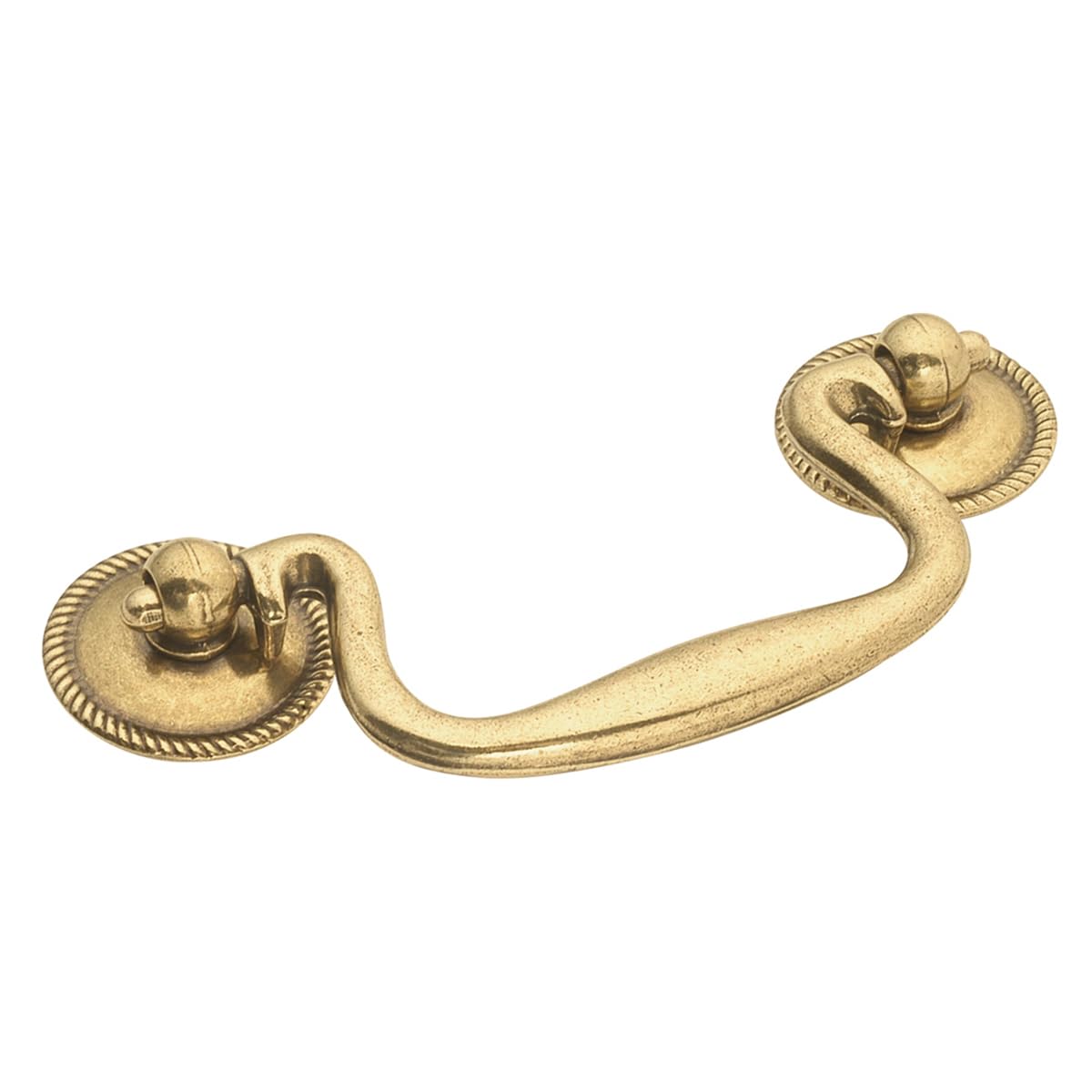 Hickory Hardware Manor House Collection Rosette Backplate Pull 3 Inch Center to Center Lancaster Hand Polished Finish (10 Pack) - Premium Cabinet & Drawer Handles for Kitchen, Bathroom & Furniture Upgrade