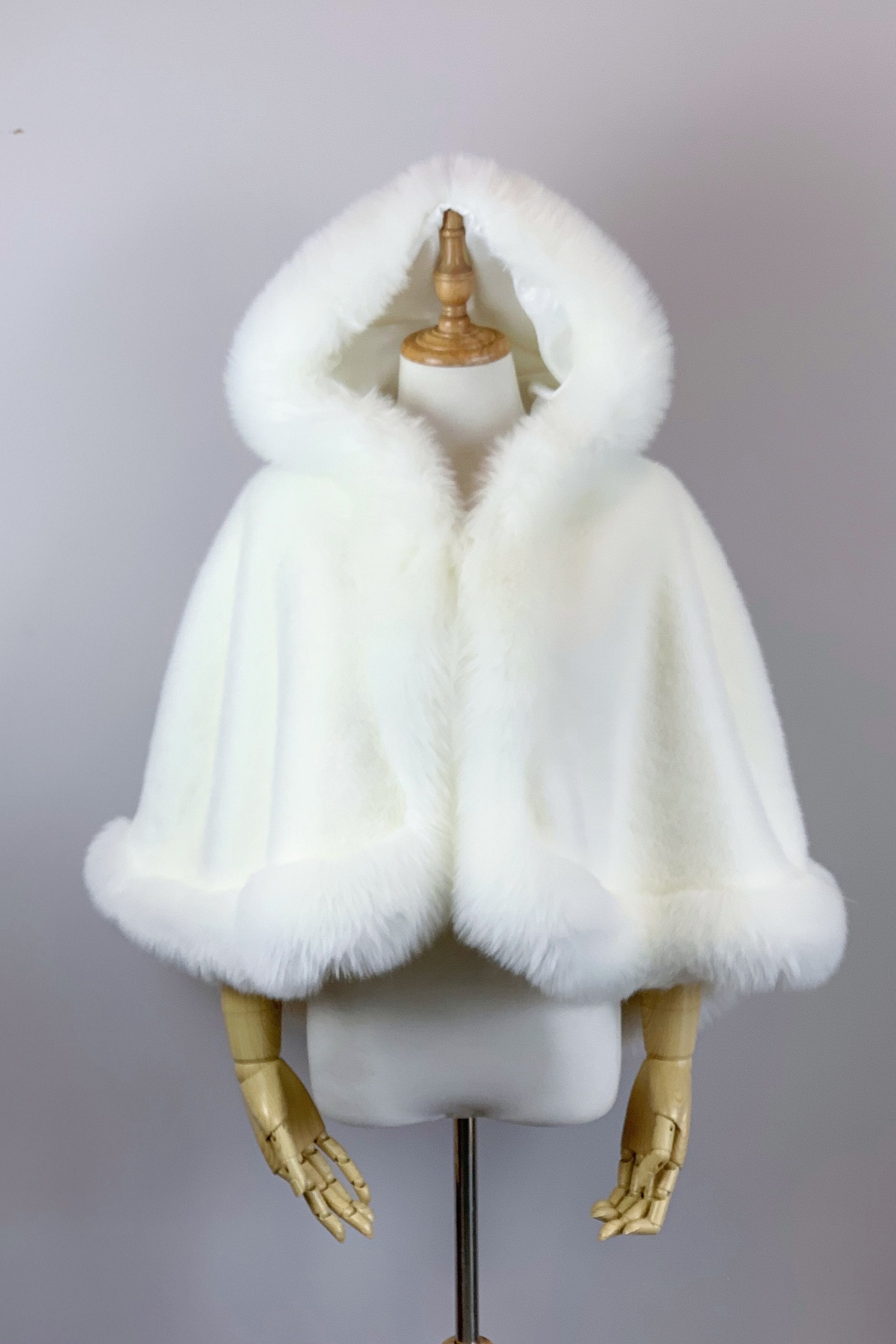 Ivory White Fur Cape - Elegant Winter Shawl for Women | Juliet Wht01 | Perfect for Weddings, Parties & Formal Events