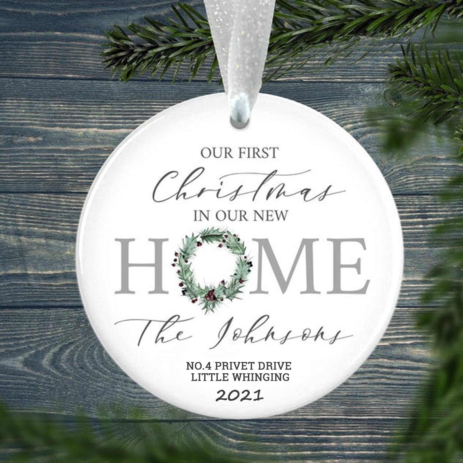Our First Home Christmas Tree Ornament - Personalized New House Keepsake Gift for Housewarming - First Home Holiday Decoration - Perfect for Christmas, New Home Celebrations & Memory Keeping