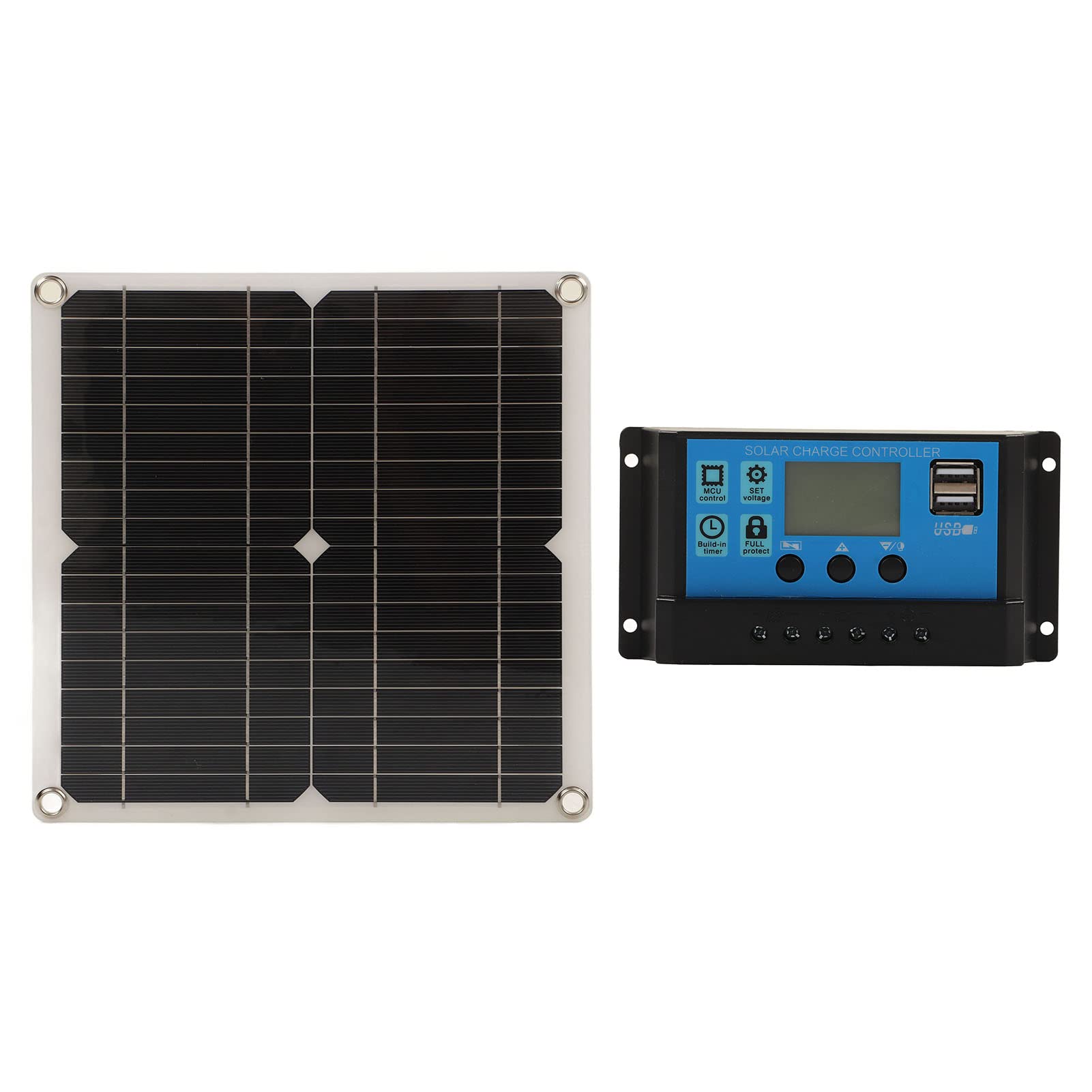 12W Mono Solar Panel Kit - High Efficiency RV Solar Charger with Overcharge Protection & Status Display for Boats, Camping, Off-Grid Power - 10A