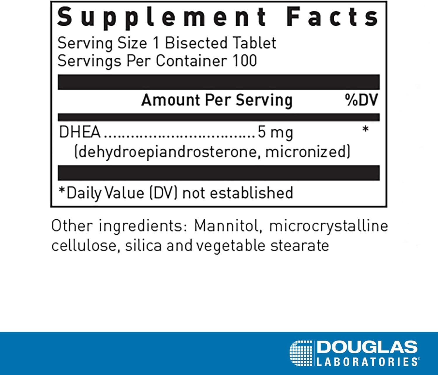 Douglas Labs DHEA 5mg Supplement - Supports Hormone Balance & Vitality - Perfect for Anti-Aging & Wellness Routines