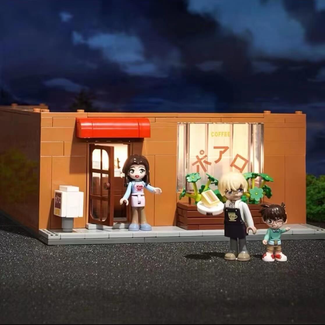 Keeppley Detective Conan Maori Detective Agency & Coffee Shop Building Blocks Set - Anime Model Kit for Collectors & Fans - Perfect for Display, Gifts & Role-Playing Scenes