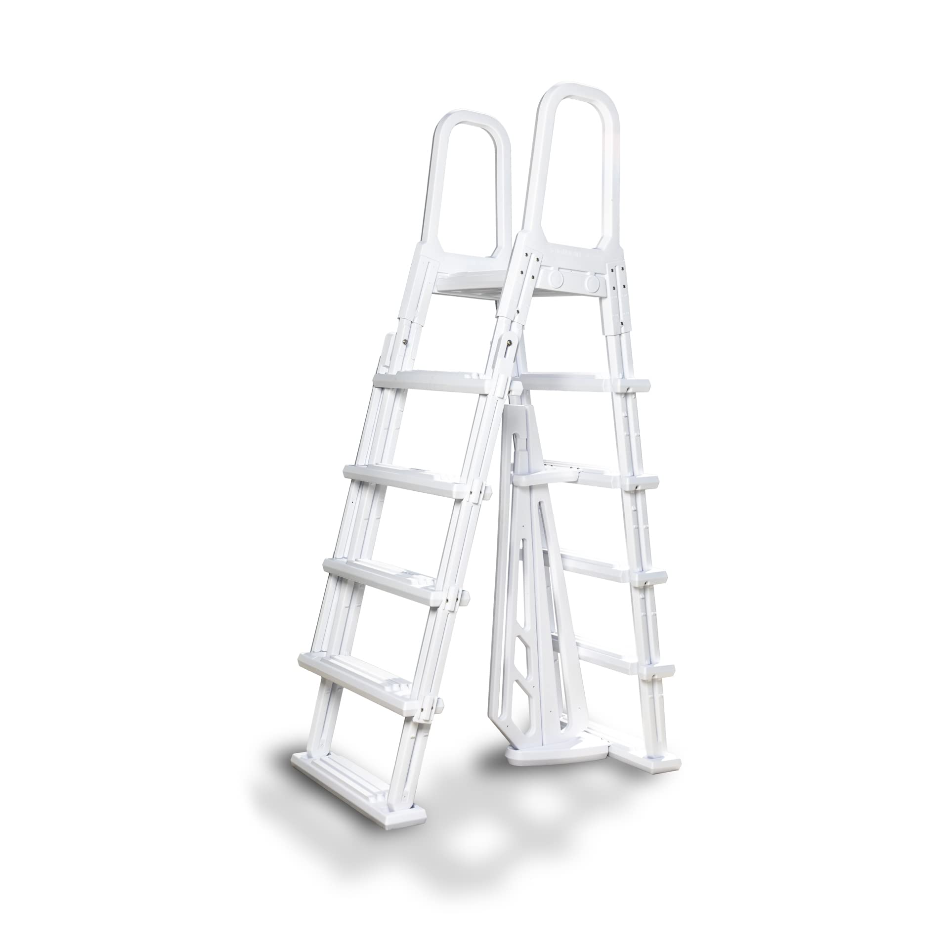 Blue Torrent A-Frame Flip Up Pool Ladder for Above Ground Pools - Heavy Duty Safety Steps for Inground/Above Ground Swimming Pools - Easy Installation & Secure Access for Kids & Adults (Perfect for Backyard, Vacation Homes & Community Pools)
