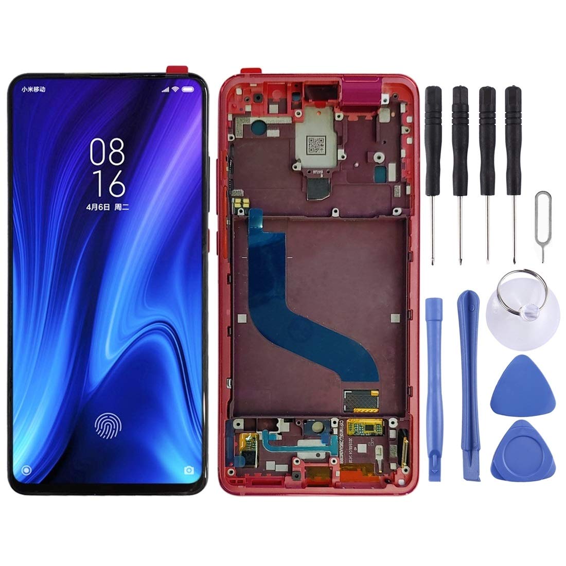 Original OLED LCD Screen & Digitizer Full Assembly with Frame for Xiaomi Redmi K20/K20 Pro/9T Pro - High Quality Replacement Part (Black/Red) | Perfect for DIY Phone Repair & Screen Replacement