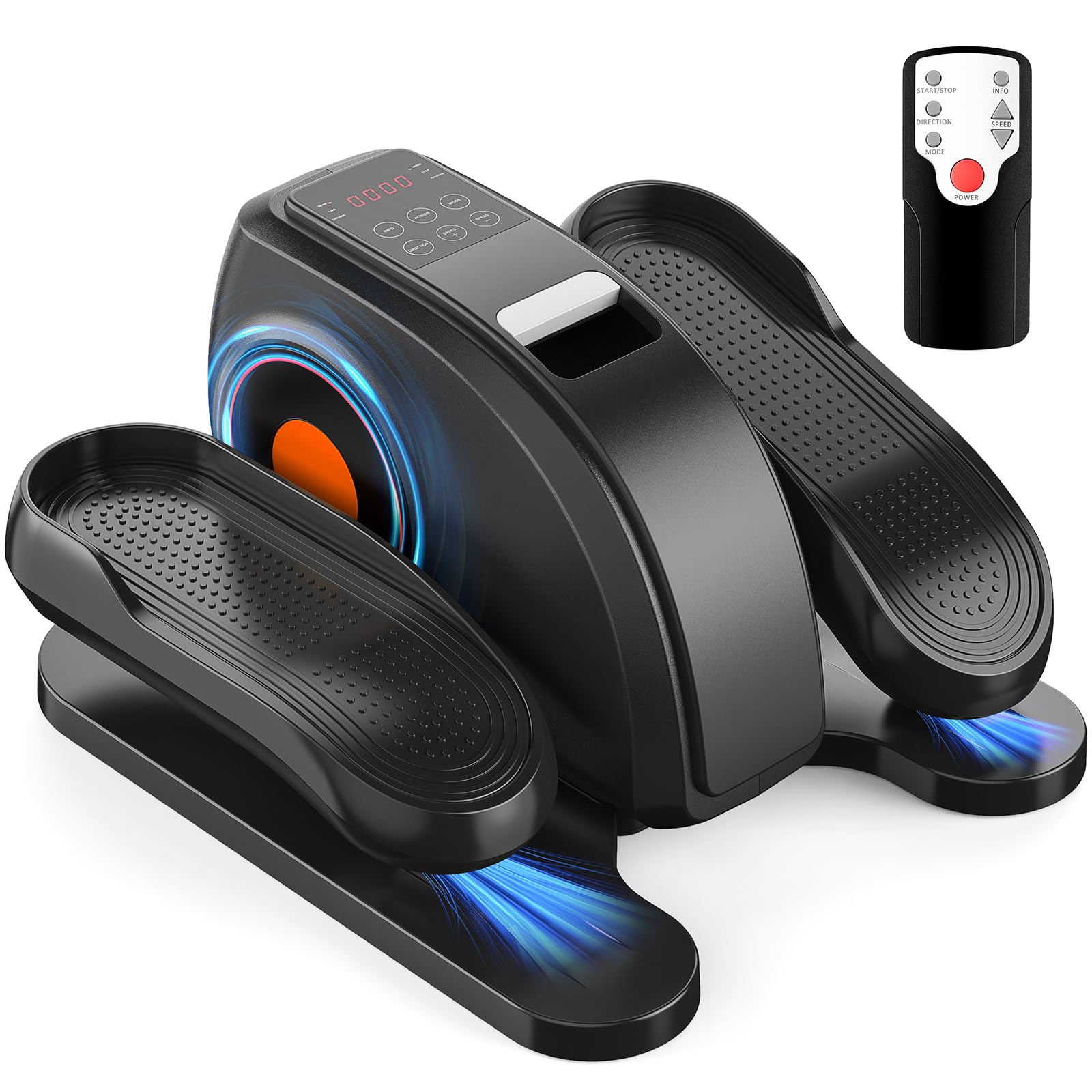 Under-Desk Elliptical Machine - Compact, Quiet & Portable Pedal Exerciser with Adjustable Speed & LED Display | Mini Elliptical Trainer for Home, Office, or Small Space Workouts | Stay Active While Working or Watching TV