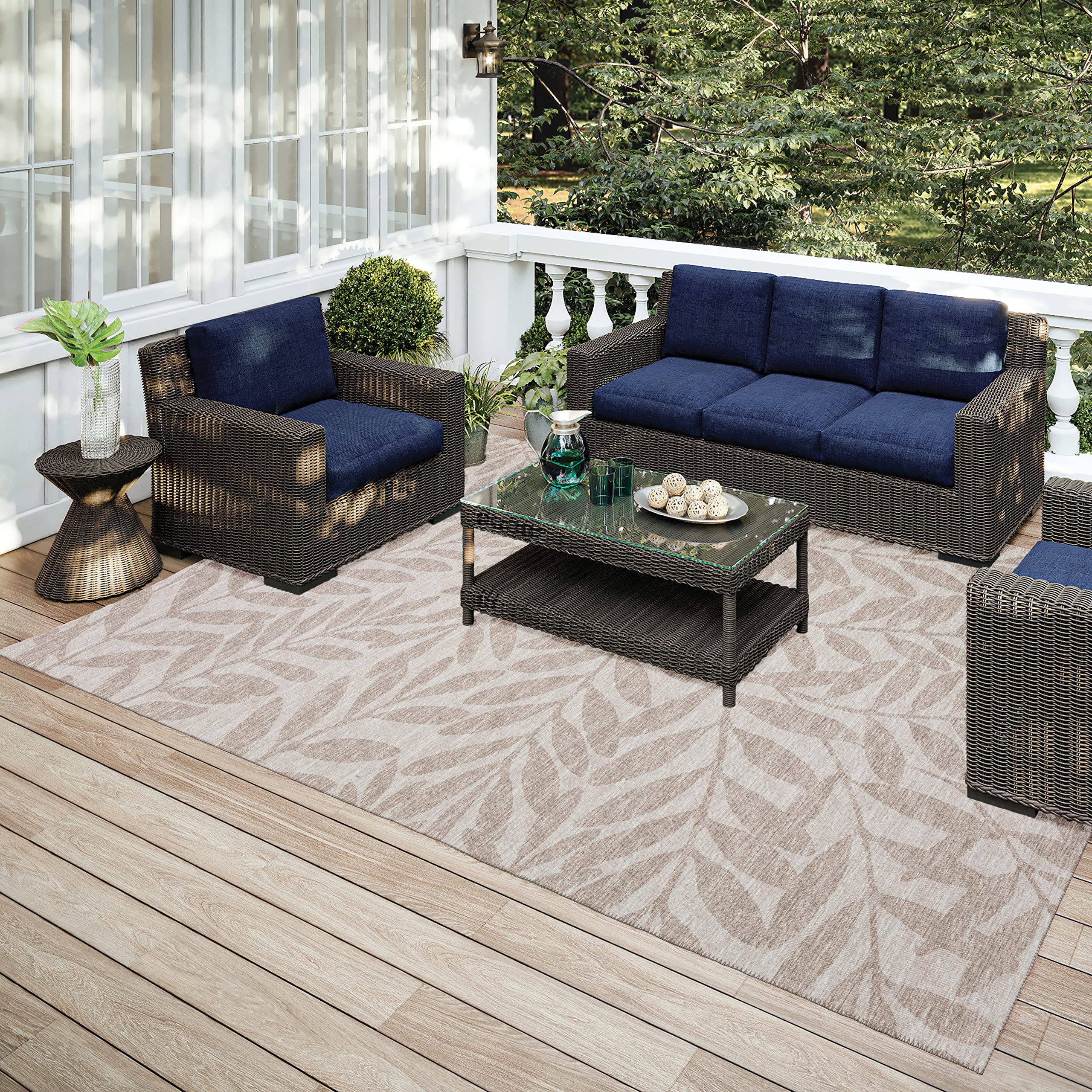 Addison Rugs Yuma AYU35 Taupe 8' x 10' Area Rug - Soft Modern Boho Living Room Carpet for Bedroom, Dining Room & Home Decor