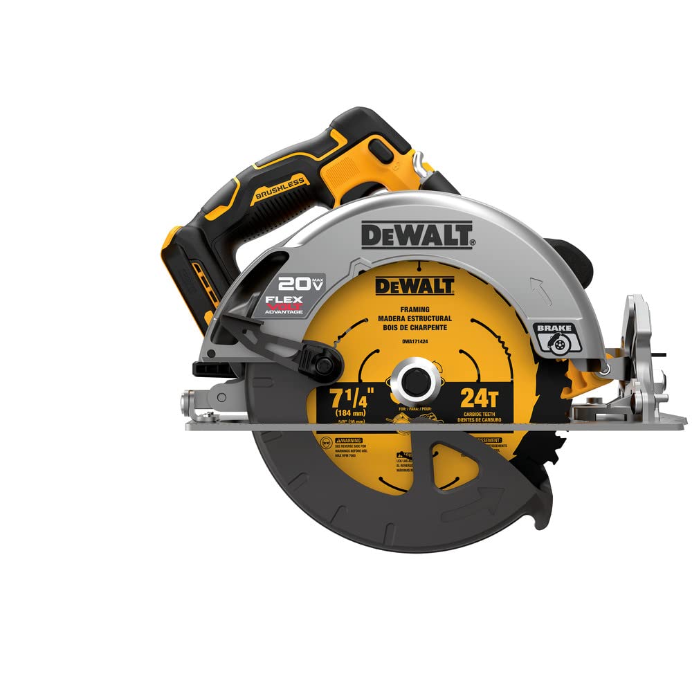 DEWALT 20V MAX Cordless Circular Saw (Tool Only) - Perfect for Woodworking, DIY Projects, and Professional Construction
