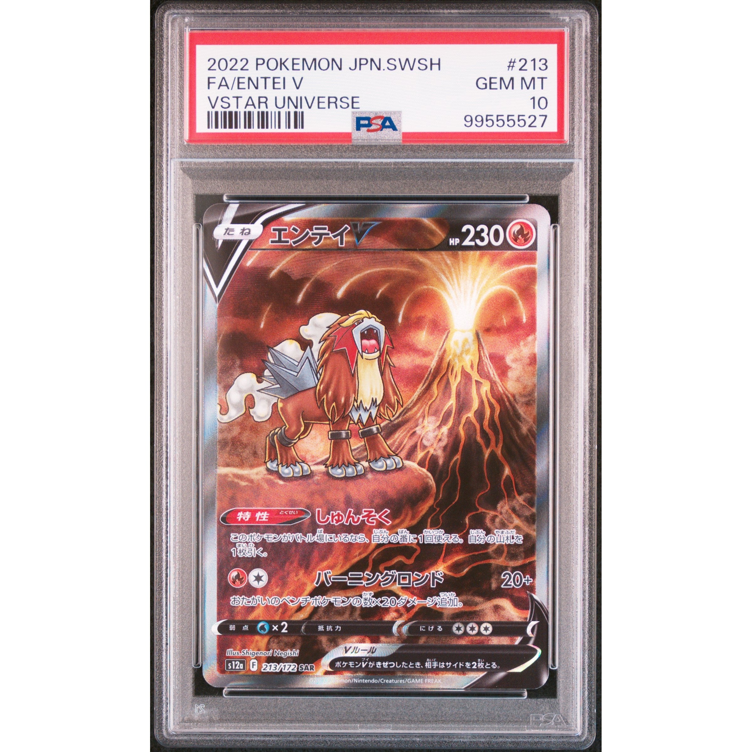 2022 Pokemon VSTAR Universe Entei 213/172 PSA 10 Graded Trading Card - Perfect for Collectors & Competitive Play