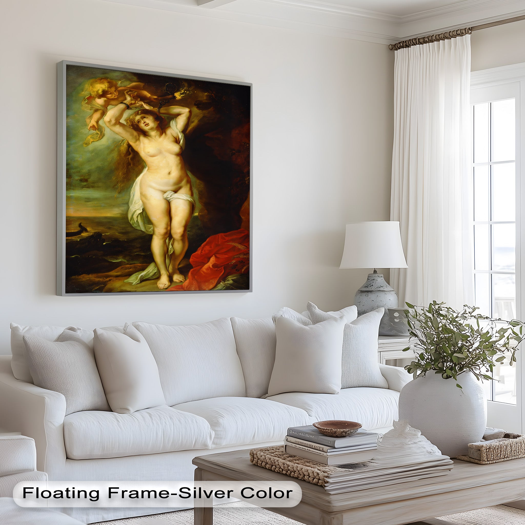 Andromeda Bound - Renaissance Nude Oil Painting of Greek Mythology | Mythological Art for Home Decor & Gallery Display