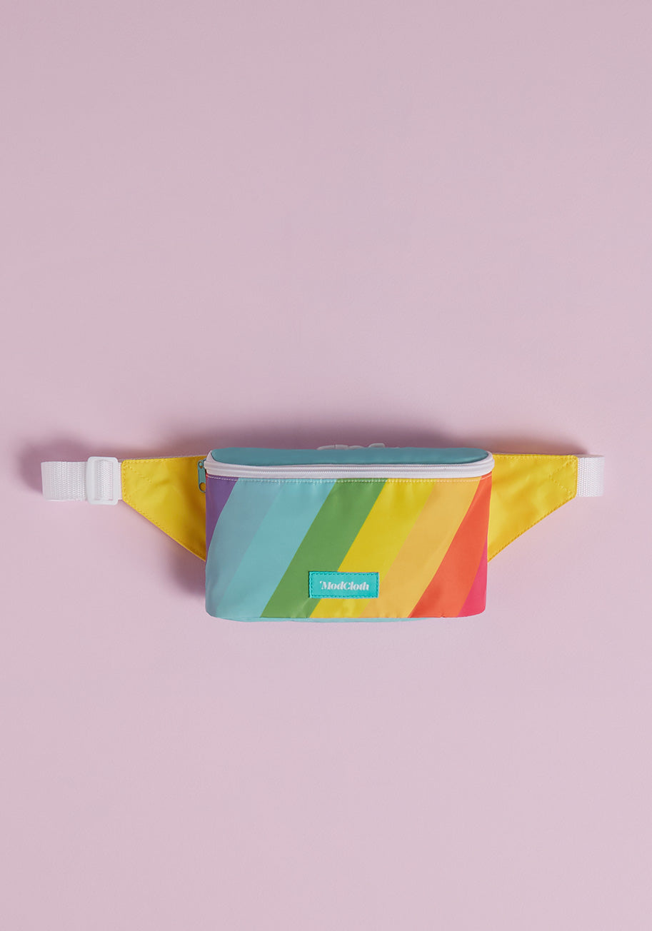 Vibrant Rainbow Striped Fanny Pack for Women & Men - Trendy Waist Bag for Travel, Running, Festivals & Outdoor Activities
