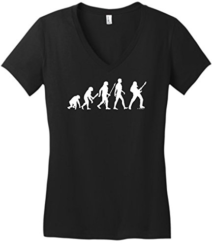ThisWear Guitar Player Evolution V-Neck T-Shirt - Music Lover Gifts for Guitarists, Band Members & Musicians - Perfect for Concerts, Rehearsals & Music Festivals