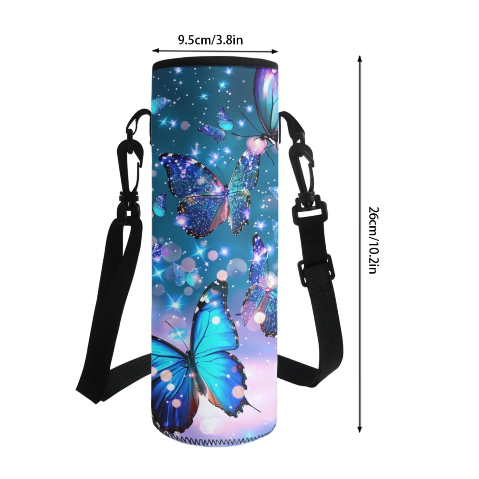 Dreaweet Girls Backpack Set with Lunch Box, Water Bottle Pocket & Pencil Case - Blue Butterfly Design School Bookbag for 5th Grade Students | Perfect for School, Travel, and Outdoor Activities