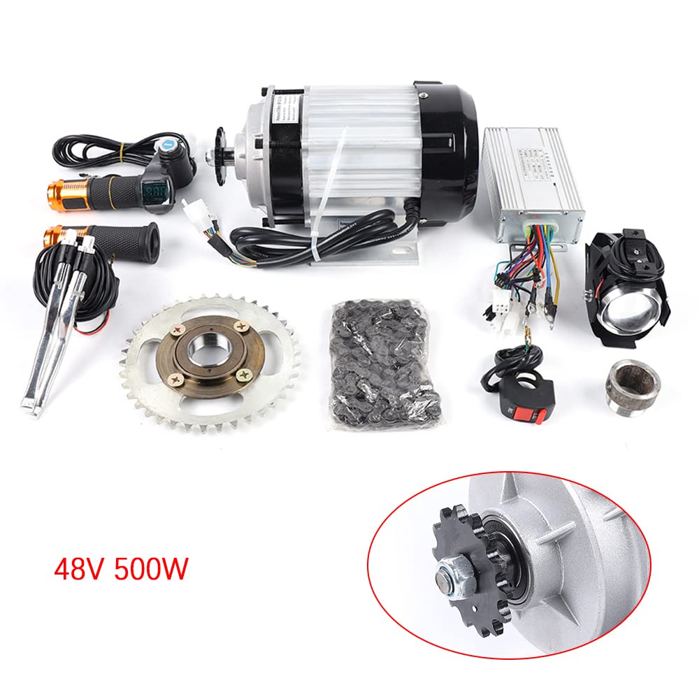 48V 500W Brushless DC Electric Motor Kit with Chain Wheel & Gear Reduction - Single-Phase Electric Tricycle Conversion for Rickshaw, Cargo & Utility Trikes - Perfect for Engine Upgrades & Eco-Friendly Transportation
