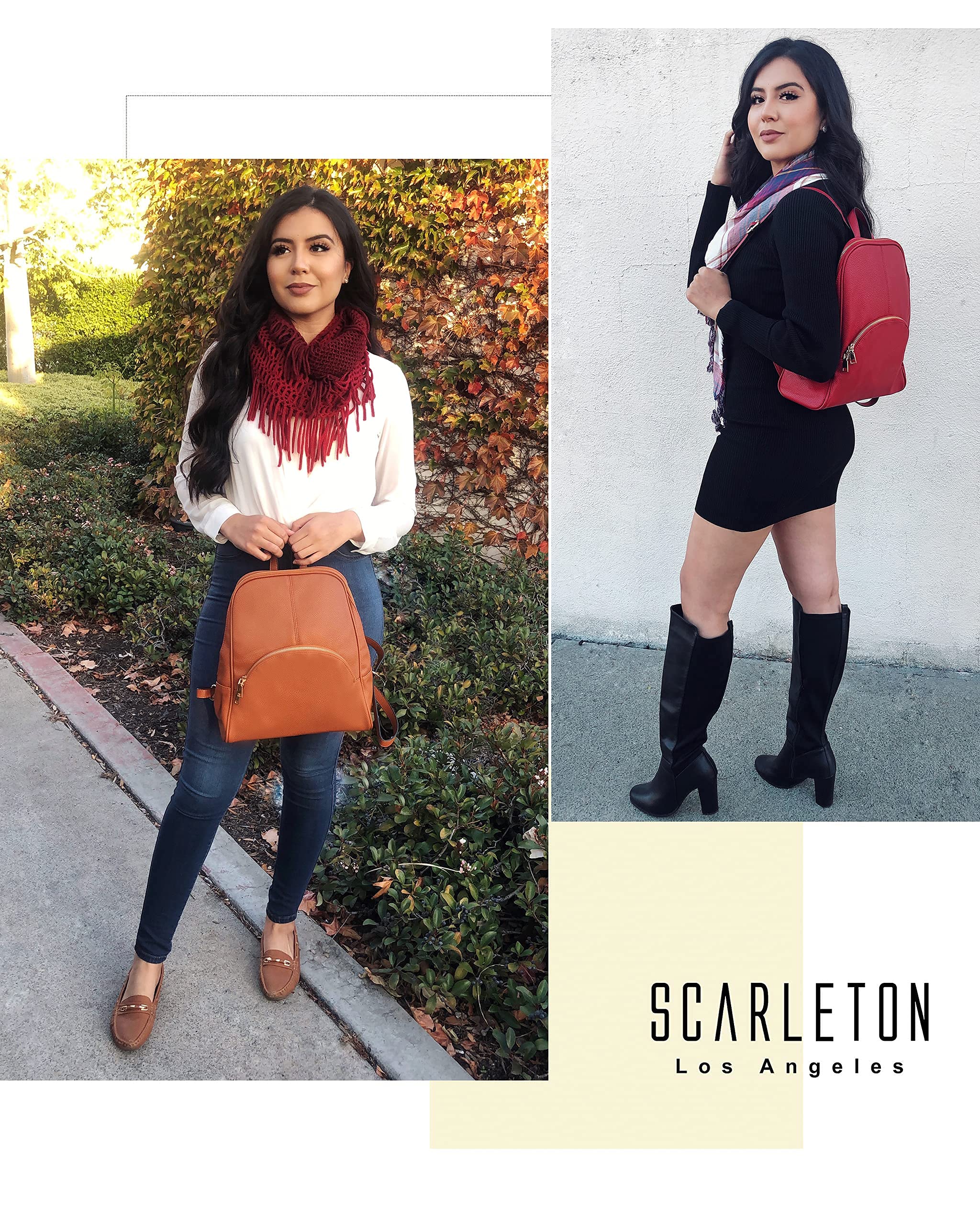 Stylish Scarleton Mini Backpack Purse for Women - Top Handle Travel Backpack with Adjustable Straps, Durable & Lightweight (Red) - Perfect for Work, School, Travel & Daily Commute