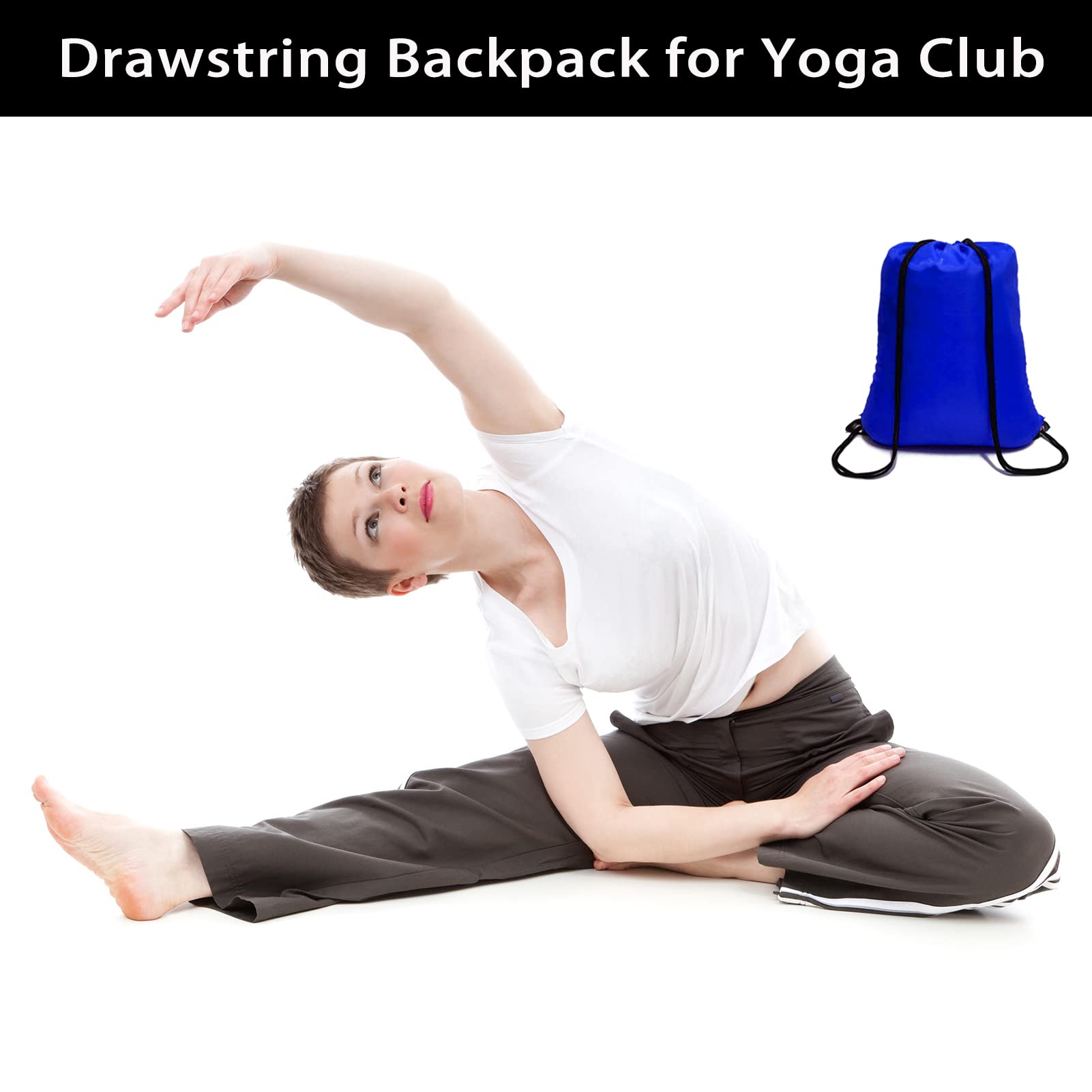 CAIHONG 100 Pack Royal Blue Drawstring Backpacks - Bulk Nylon Gym Bags for Sports, Parties & Events - Lightweight Cinch Sack for School, Travel & Outdoor Activities