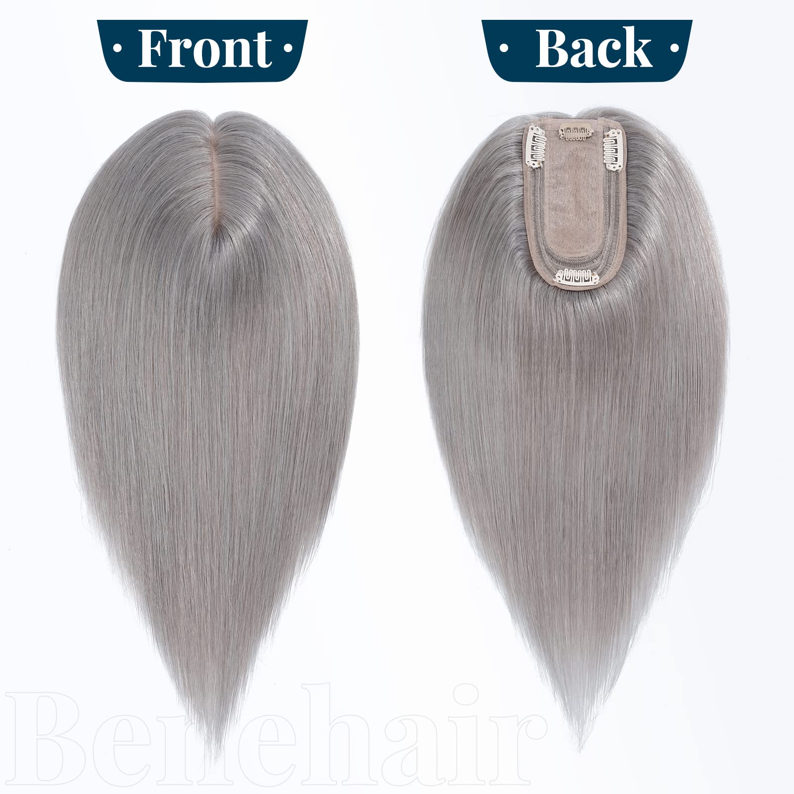 Benehair Clip-in Human Hair Topper for Women with Thinning Hair - 10