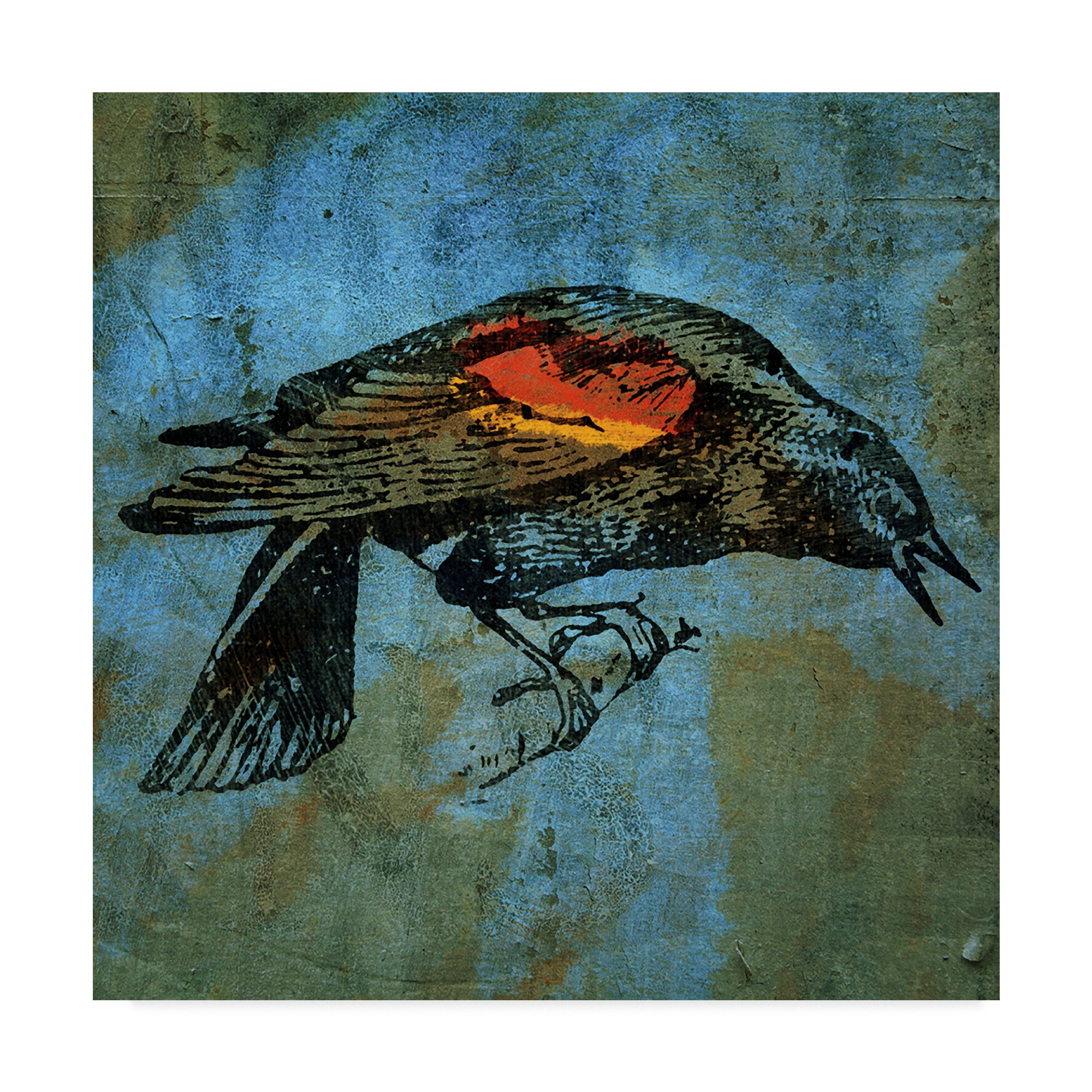 Redwing Blackbird Art Print by John W. Golden - 24x24 Inch Wall Decor for Living Room, Bedroom & Office - Nature Inspired Bird Painting for Home Decor