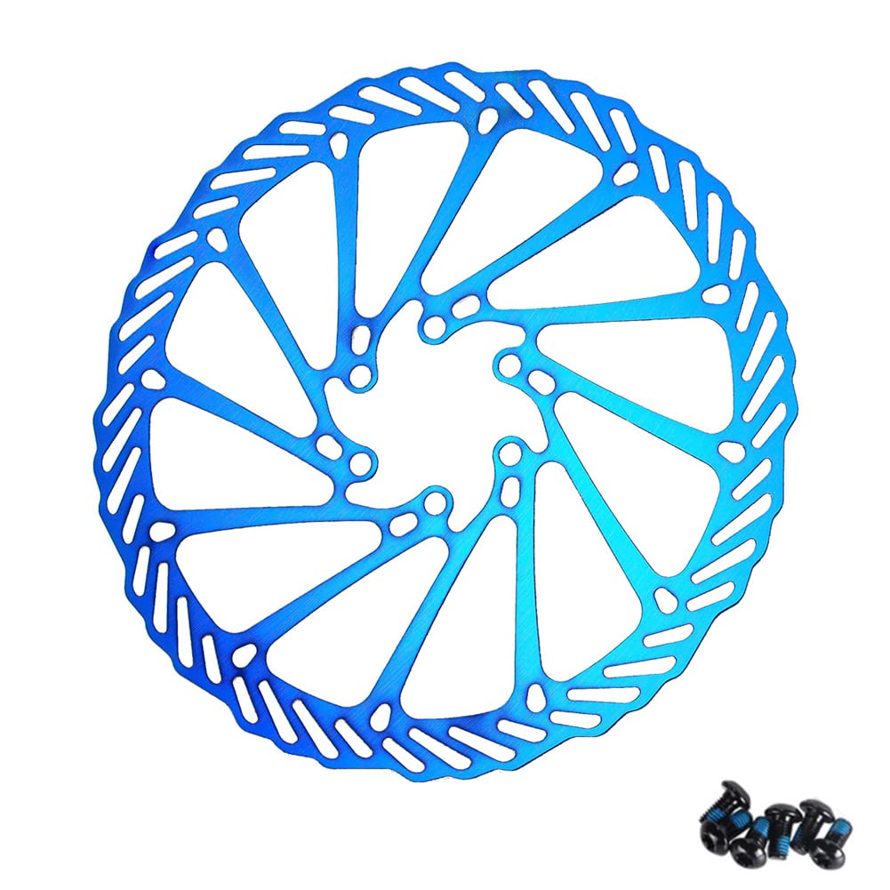 SEADEAR 180mm Bike Disc Brake Rotor - 6 Bolt Bicycle Brake Disc for Road Bike, MTB, BMX & Mountain Bike - High Performance Cycling Accessories (Blue) - Perfect for Commuting, Trail Riding & Off-Road Adventures