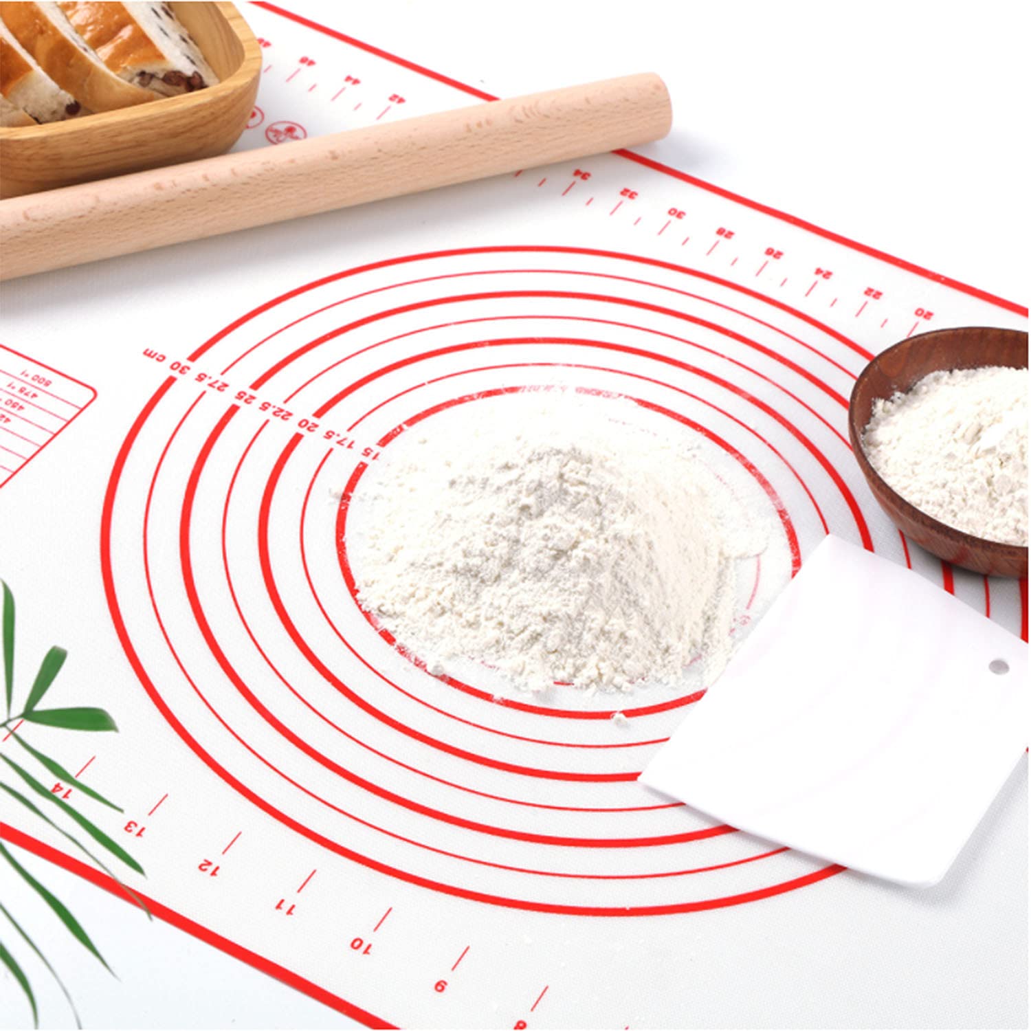 Non-Slip Silicone Pastry Mat for Rolling Dough, Fondant & Pie Crust - Extra Thick Baking Sheet, Oven Safe Counter Mat (16