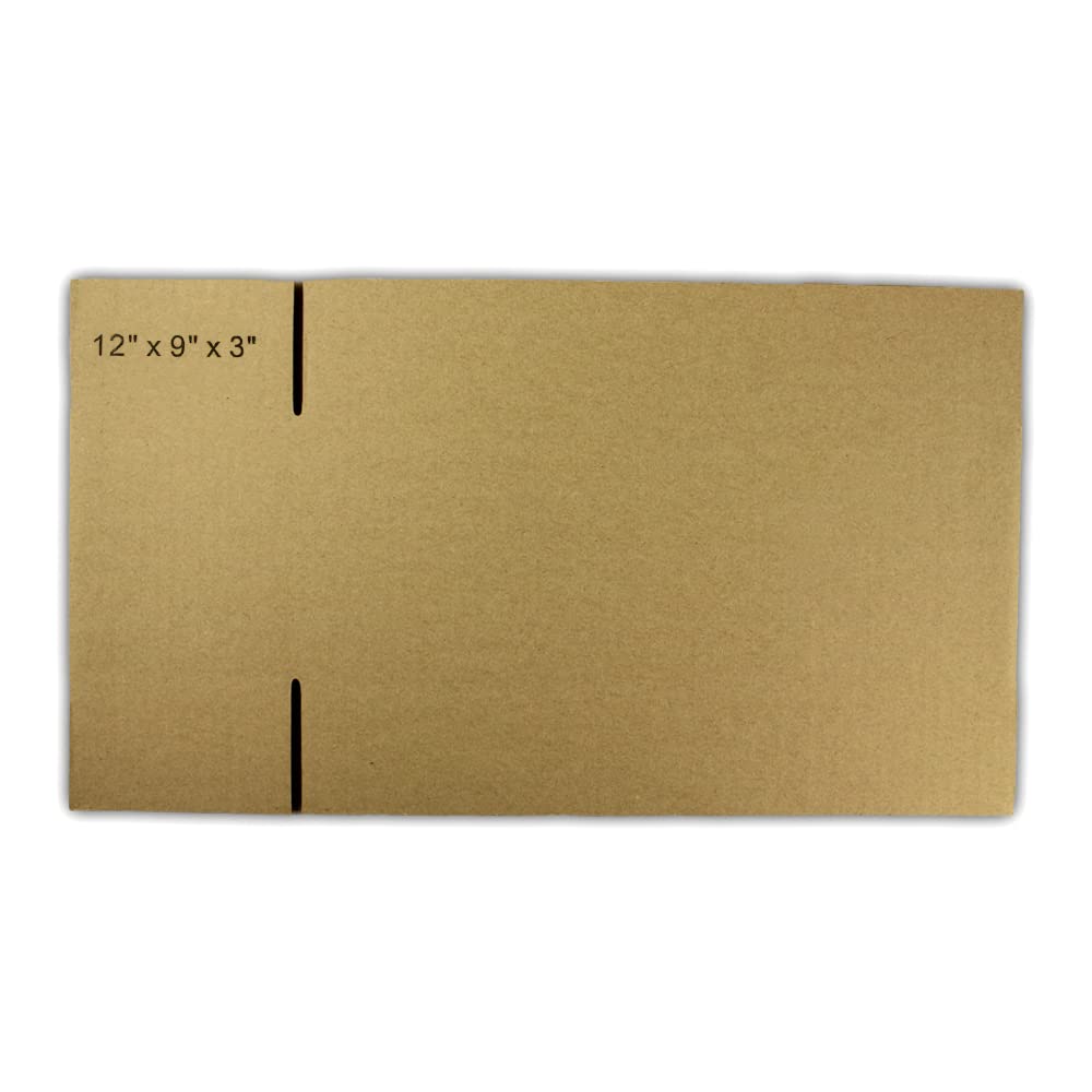 EcoSwift 12x9x3 Inches Corrugated Cardboard Shipping Box - Durable Moving & Mailing Carton for Packing, Storage & Ecommerce Shipping | Perfect for Home, Office & Small Business Use
