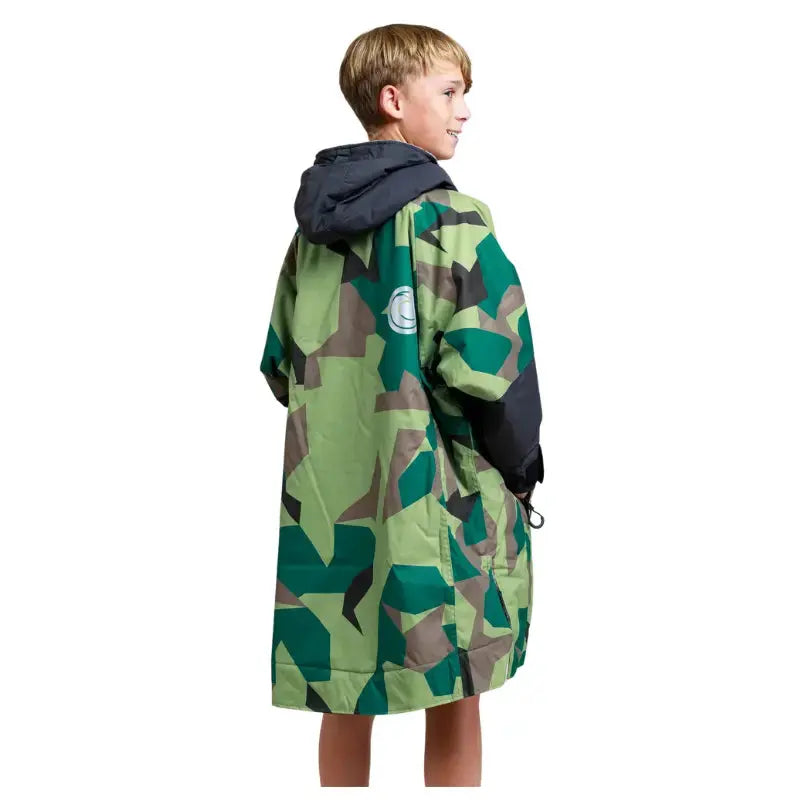 Kids Waterproof Swimming Robe with Hood - Camouflage Unisex Quick-Dry Pool Cover Up for Boys & Girls - Perfect for Beach, Poolside, and After-Swim Warmth