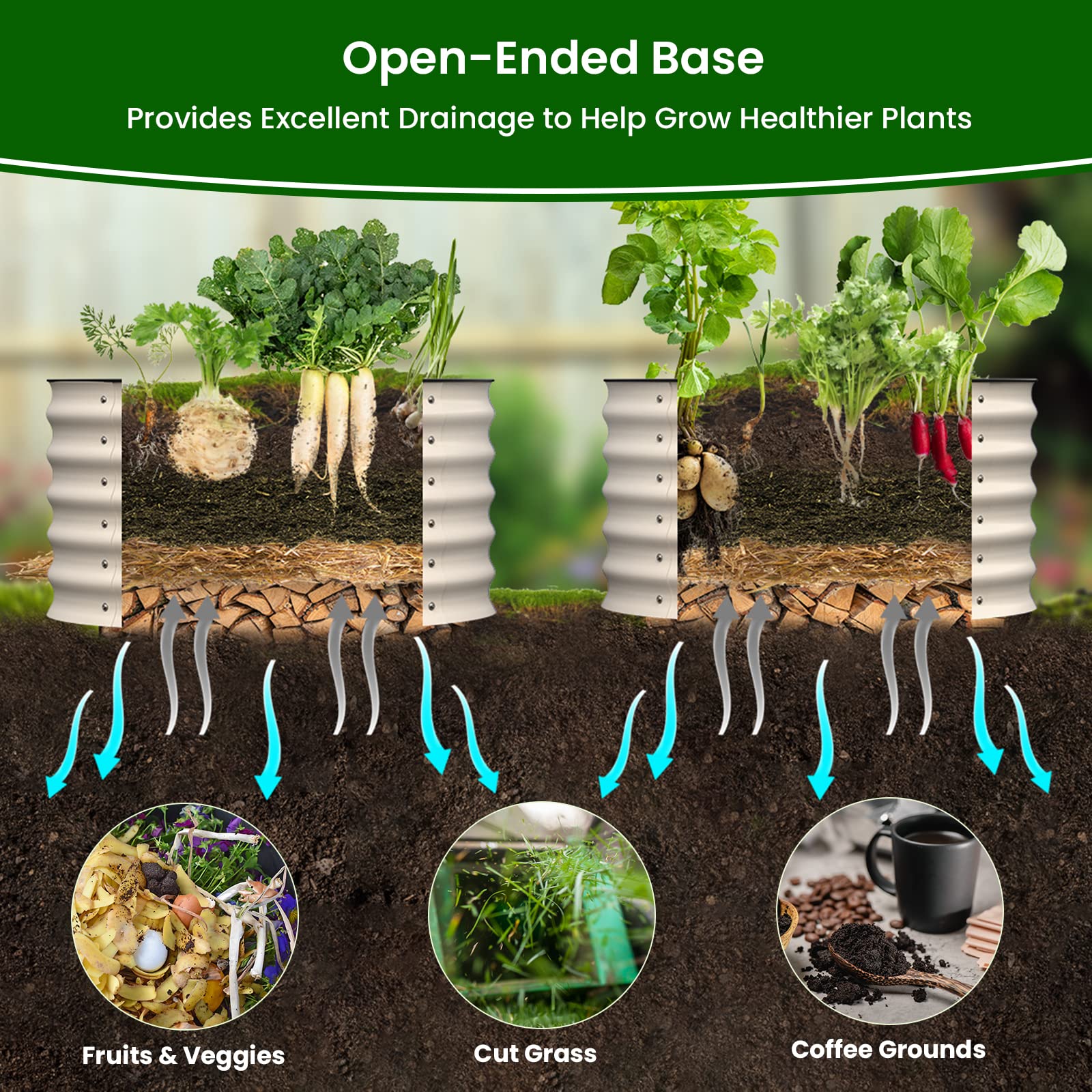 Olle Twin Round Raised Garden Beds - 24