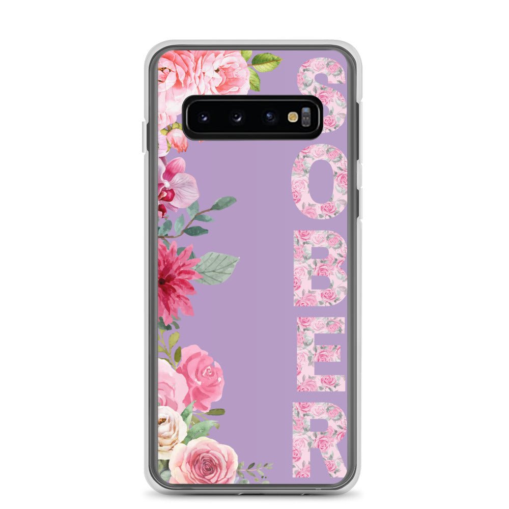 SOBER Rose Gold Chinoiserie Floral Samsung Phone Case - Clear Protective Cover for Galaxy S23/S22/S21 - Stylish & Durable for Everyday Use