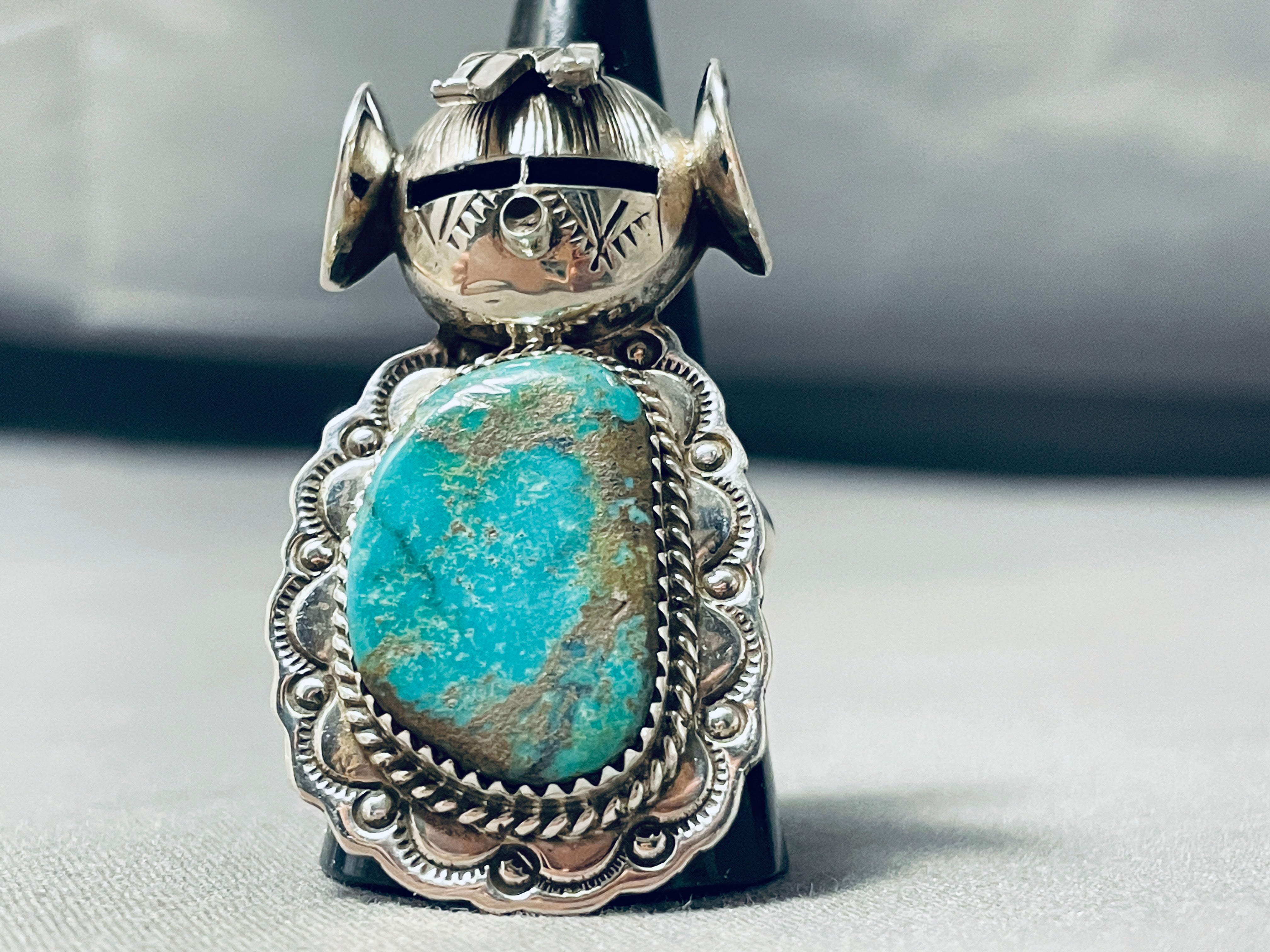 Authentic Native American Navajo Royston Turquoise Sterling Silver Ring - Handcrafted by Nel Morton | Perfect for Boho Jewelry, Southwest Fashion & Gift Giving
