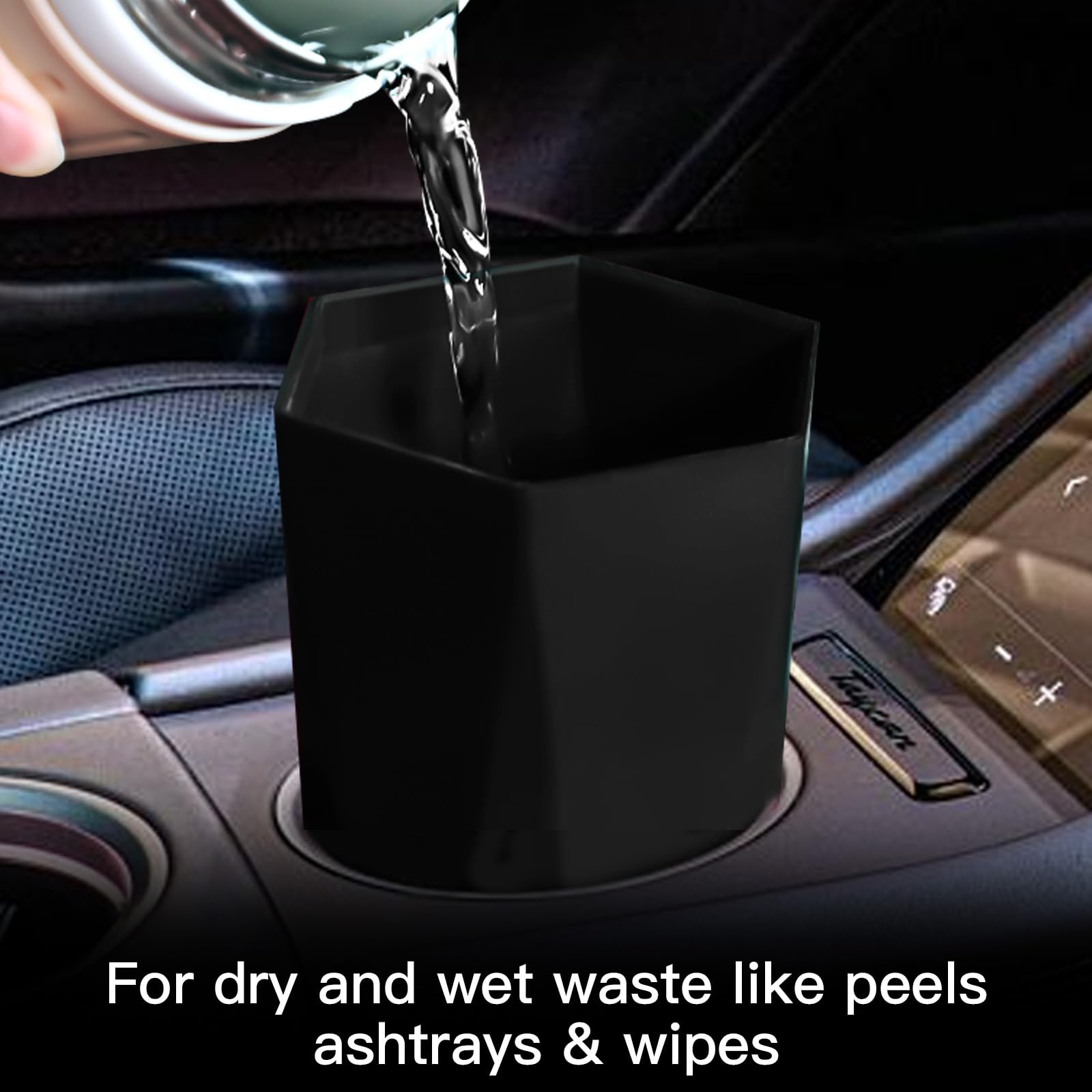 Leakproof Car Trash Can with Lid - Mini Essential Car Accessories, Includes 90 Trash Bags & 2 Hooks - Multipurpose Car Organizer for Interior Storage | Perfect for Road Trips, Commuting & Keeping Your Car Clean