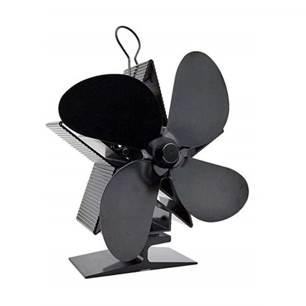 BBGS Efficient Silent 4-Blade Heat Powered Stove Fan for Wood Burner, Fireplace & Log Stove - Black, White, Bronze | Perfect for Home Heating & Energy Savings