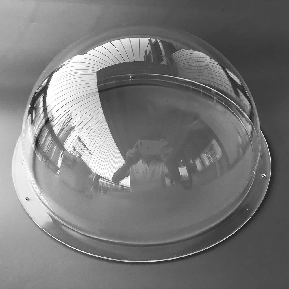 OwlCat 13.3 inch (340mm) Clear Acrylic Dome Flange - Replacement CCTV Camera Cover for Indoor/Outdoor Security Systems - Durable Plastic Hemisphere Housing (340x150mm) - Ideal for Surveillance, Retail Stores & Home Security