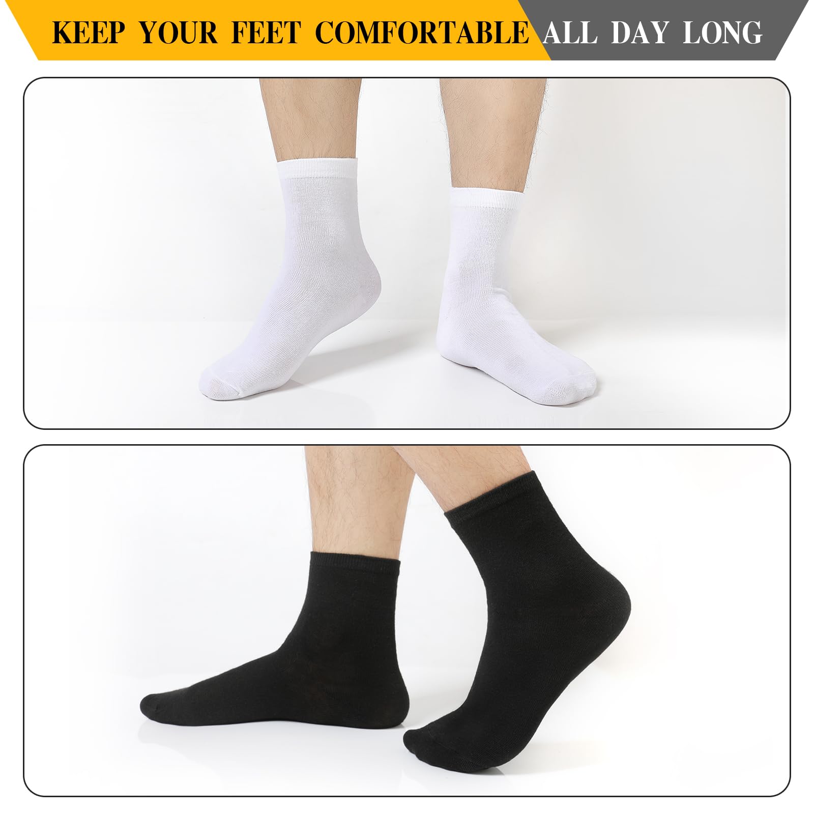 300 Pairs Mens Athletic Socks - Moisture Wicking Bulk Pack for Sports & Casual Wear
