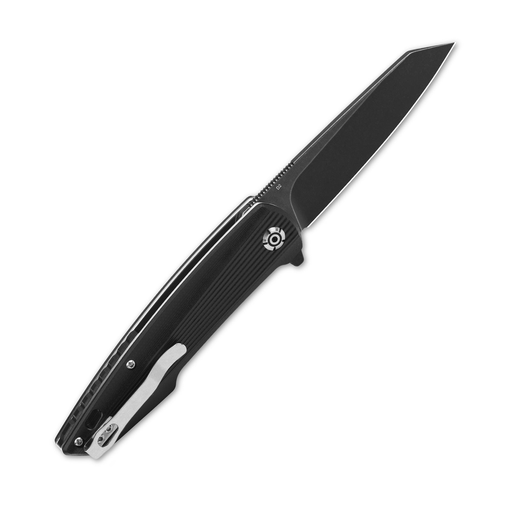 QSP Phoenix Liner Lock Pocket Knife - D2 Steel Blade with Black G10 Handle - EDC, Camping, Hiking & Outdoor Survival Tool