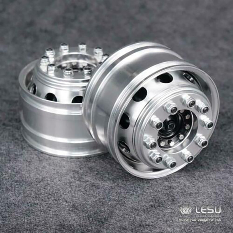 LESU 1/14 Scale RC Wheel Hub Bearing Kit with Hex Brake & Rubber Tires - Replacement Parts for Radio Control Tractor, Truck & Trailer Models - Perfect for DIY Hobbyists & RC Car Enthusiasts - Great for Off-Road Racing, Crawling & Scale Model Building