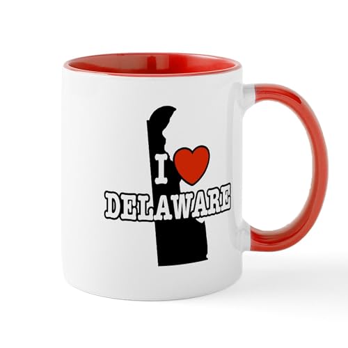 White/Red Inside - I Love Delaware Mug