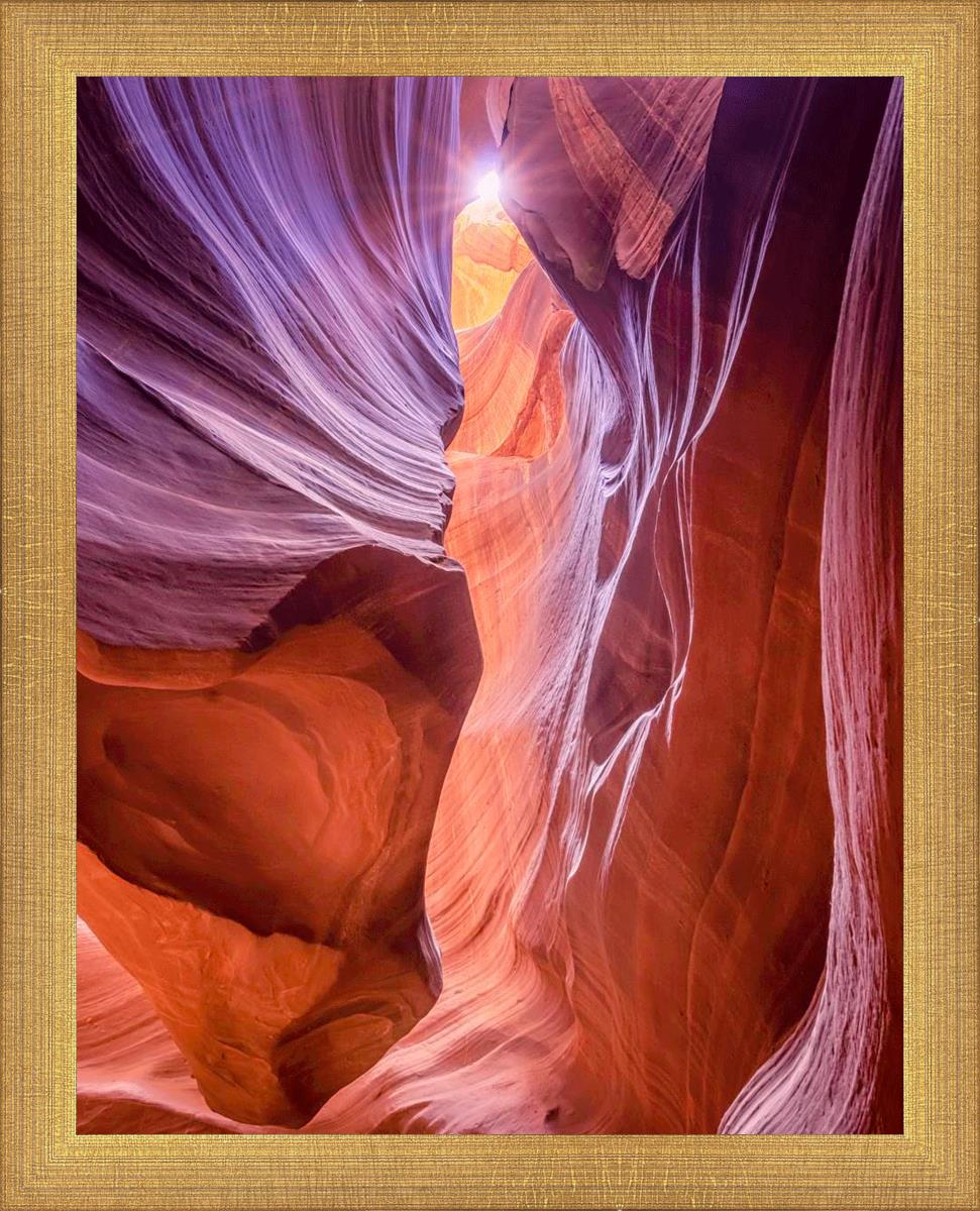 Antelope Canyon Sunburst Wall Art - Stunning Desert Landscape Photography Print for Home & Office Decor | Perfect for Living Room, Bedroom, or Gift