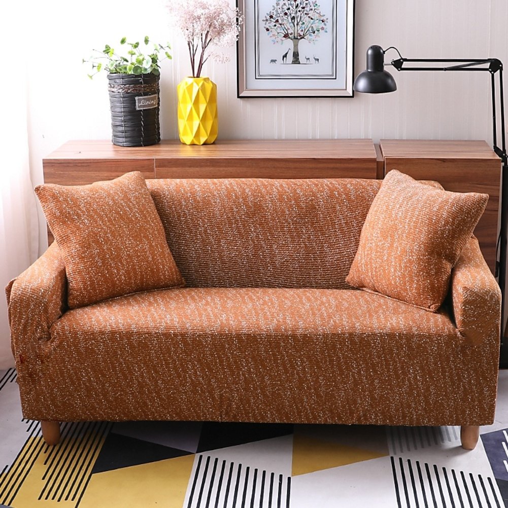 Elastic Sofa Slipcover - Thickened Anti-Slip Furniture Protector for Pets & Dogs, Solid Color Couch Cover for 3-Seater Sectional Sofa (75x90 Inches) - Perfect for Living Room, Family Gatherings & Pet-Friendly Homes