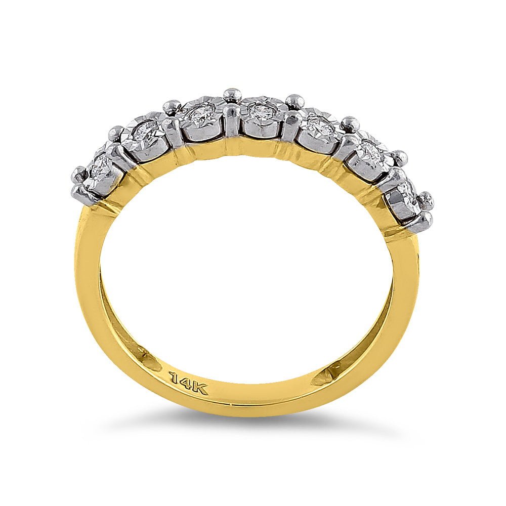 14K Yellow Gold Round Diamond Engagement Ring for Women - Elegant Wedding Band, Anniversary Gift, Promise Ring for Her